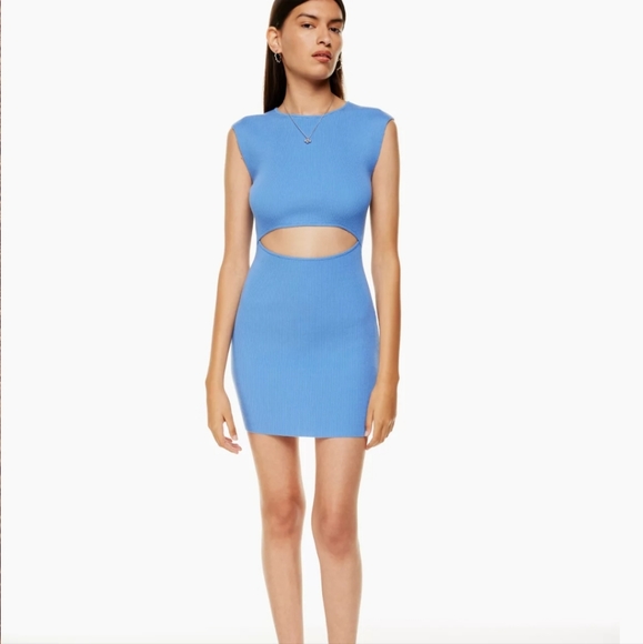 NWOT aritzia wilfred free cut-out knit mini dress espace S - Picture 5 of 10
